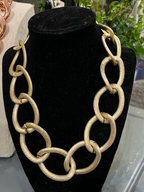N347 Gold Link Statement Necklace UNISEX